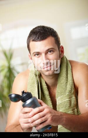 Tired man after training Stock Photo