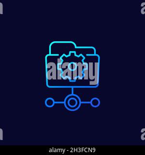 active directory line icon for web Stock Vector