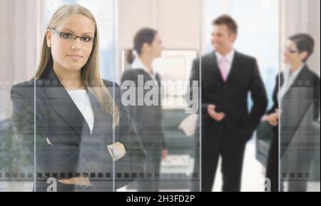 Businesswoman in office Stock Photo