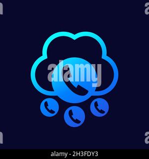 Voip telephony calls icon for web Stock Vector