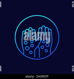 psoriasis, rash line vector icon Stock Vector