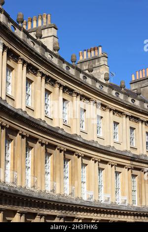 A section of The Circus in Bath, designed by John Wood the Elder and completed by his son John Wood the Younger in 1764 Stock Photo