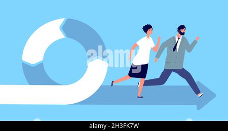 Agile concept. Professional plan, management quality planning. Flexible cycle development project, group scrum process utter vector illustration Stock Vector