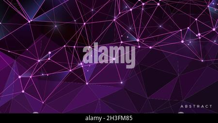 Polygonal banner. Abstract grid, triangular modern digital background. Color crystals shapes vector illustration Stock Vector