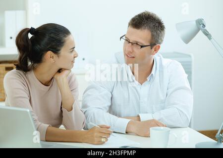 Couple working at home Stock Photo