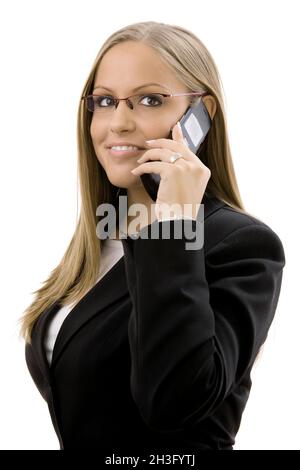 Businesswoman calling on phone Stock Photo