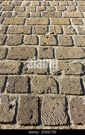 volcanic tuff blocks from Mt Vesuvius eruptions Stock Photo