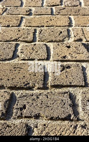 volcanic tuff blocks from Mt Vesuvius eruptions Stock Photo