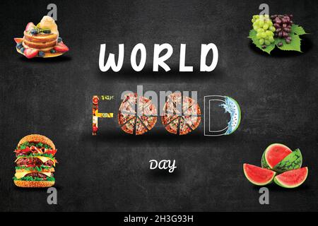 World Food Day Concept Design Background Stock Vector