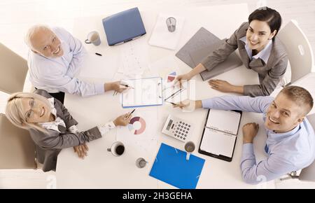 Happy businessteam working together Stock Photo