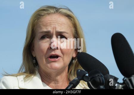 Washington, United States. 28th Oct, 2021. US Representative Madeleine Dean(D-PA) speaks during a press conference about combatting the Opioid Epidemic Crisis at House Triangule/Capitol Hill in Washington DC. Credit: SOPA Images Limited/Alamy Live News Stock Photo