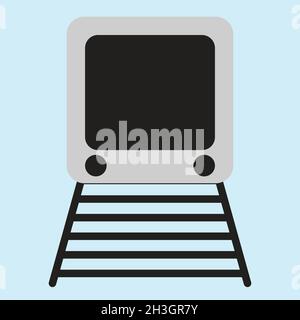 Train icon front view flat design Stock Vector