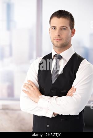 Portrait of man wearing shirt and waistcoat Stock Photo - Alamy