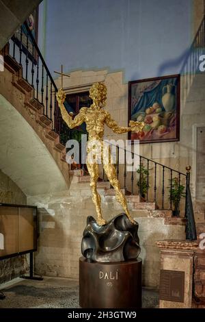 Alacant, Spain. Dali statue in the historic building of the Town Hall of the Spanish city of Alicante. Stock Photo