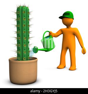 Cacti Gardener Stock Photo