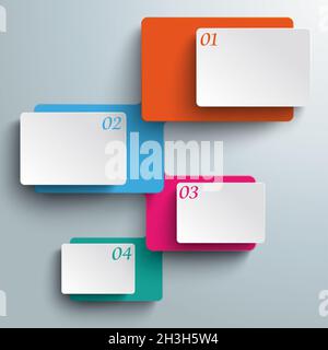 Connected Rectangles Four Steps Infographic PiAd Stock Photo