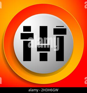 Adjuster, slider, tuner, fader bars with levers, knobs - stock vector illustration, clip-art graphics Stock Vector