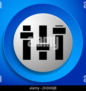 Adjuster, slider, tuner, fader bars with levers, knobs - stock vector illustration, clip-art graphics Stock Vector