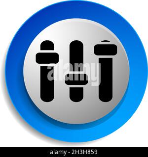 Adjuster, slider, tuner, fader bars with levers, knobs - stock vector illustration, clip-art graphics Stock Vector