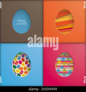 4 Easter Eggs Holes Stock Photo