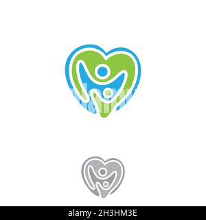 Vector abstract love with two people icon symbol with bold outline. People in abstract shape. Vector illustration EPS.8 EPS.10 Stock Vector