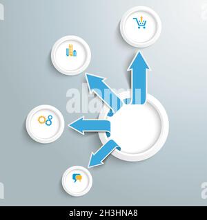 Outsourcing Infographic Circle Arrows Growth PiAd Stock Photo
