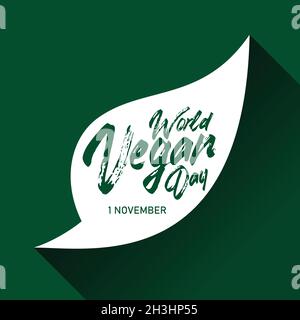 World Vegan Day, Concept Design with vegetables, fruits, leaves and ...