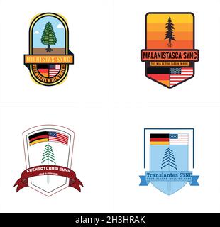 Set of collection education translation logo design template Stock Vector