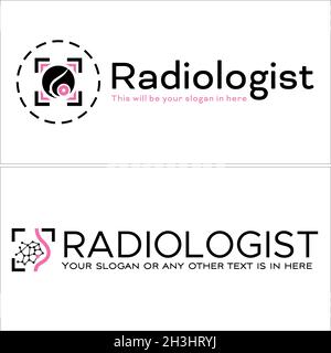 Modern technology medical radiologists therapy logo design Stock Vector