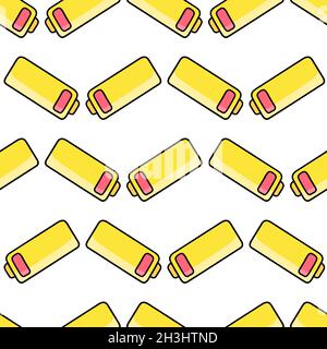 low battery seamless pattern textile print Stock Vector