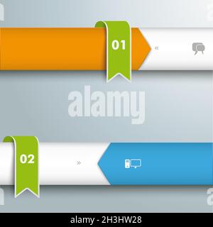 Infographic 2 Lines Arrows Green Flags PiAd Stock Photo