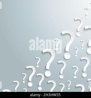White Question Marks Cover PiAd Stock Photo