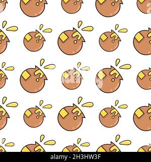 honey barrel seamless pattern textile print Stock Vector