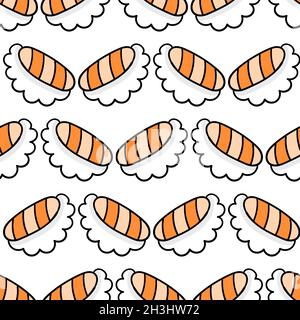 sushi japanese food seamless pattern textile print Stock Vector