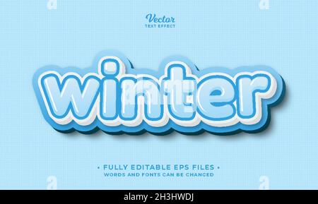winter text effect editable eps cc Stock Vector