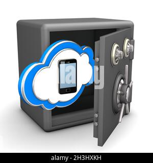 Safe Cloud Smartphone Stock Photo