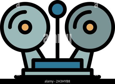 Prison building alarm icon. Outline prison building alarm vector icon color flat isolated Stock Vector