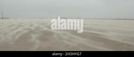 Sandstorm, Beach, Sankt Peter-Ording Stock Photo