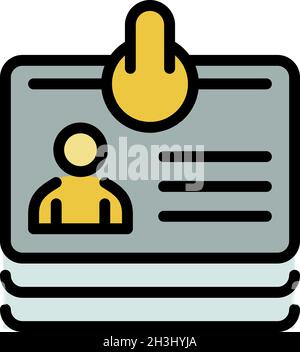 Prosecutor id card icon. Outline prosecutor id card vector icon color flat isolated Stock Vector