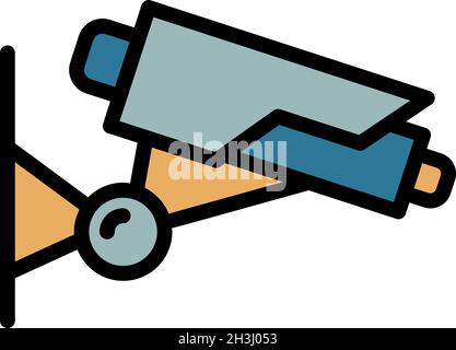Prison security camera icon. Outline prison security camera vector icon color flat isolated Stock Vector