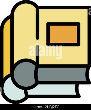 Judge book icon. Outline judge book vector icon color flat isolated Stock Vector
