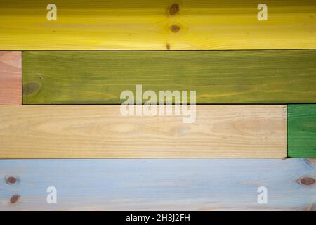 Background from multi-colored wooden boards. Stock Photo