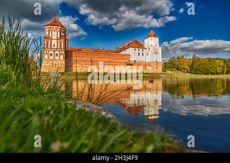 September 27, 2019. Belarus, Minsk. Mirskaya Castle.Mir Castle in Minsk region - historical heritage of Belarus. UNESCO World Heritage Stock Photo