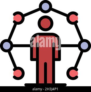 Scheme manager icon. Outline scheme manager vector icon color flat isolated Stock Vector