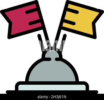 Translator desktop flags icon. Outline translator desktop flags vector icon color flat isolated Stock Vector
