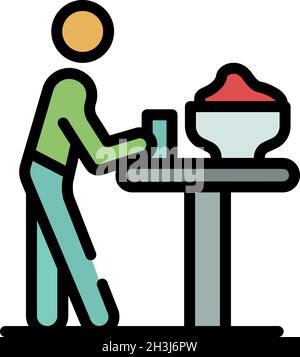 Butler bar table icon. Outline butler bar table vector icon color flat isolated Stock Vector