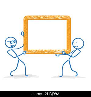 Stickman Orange Frame Stock Photo