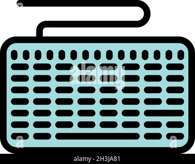 Button keyboard icon. Outline button keyboard vector icon color flat isolated Stock Vector