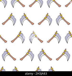 sharp scythe seamless pattern textile print Stock Vector
