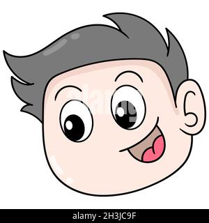 head boy happy face smiling Stock Vector